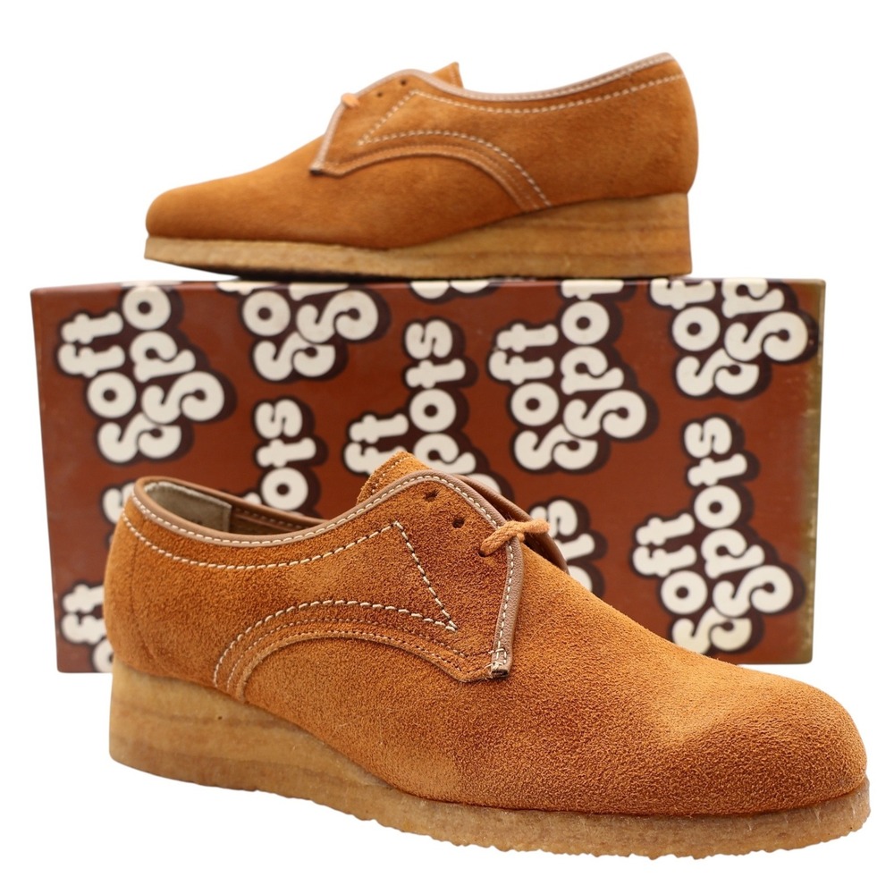 Soft Spots Oxford Shoes Womens 6 M Vintage Brown Suede Crepe Sole USA 1848